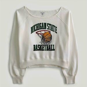 Hollister White Michigan State Basketball Sweatshirt